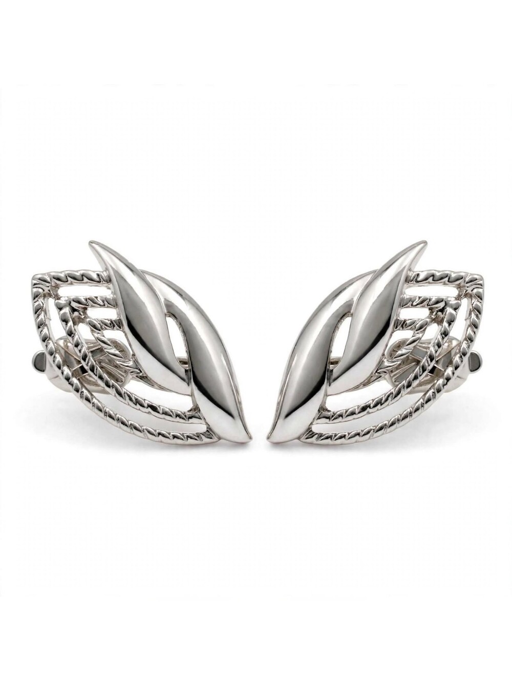 Trifari Silver-Tone Clip-On Earrings Pair
